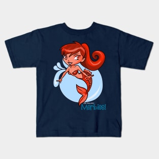 Red Ponytail Merbie Kids T-Shirt